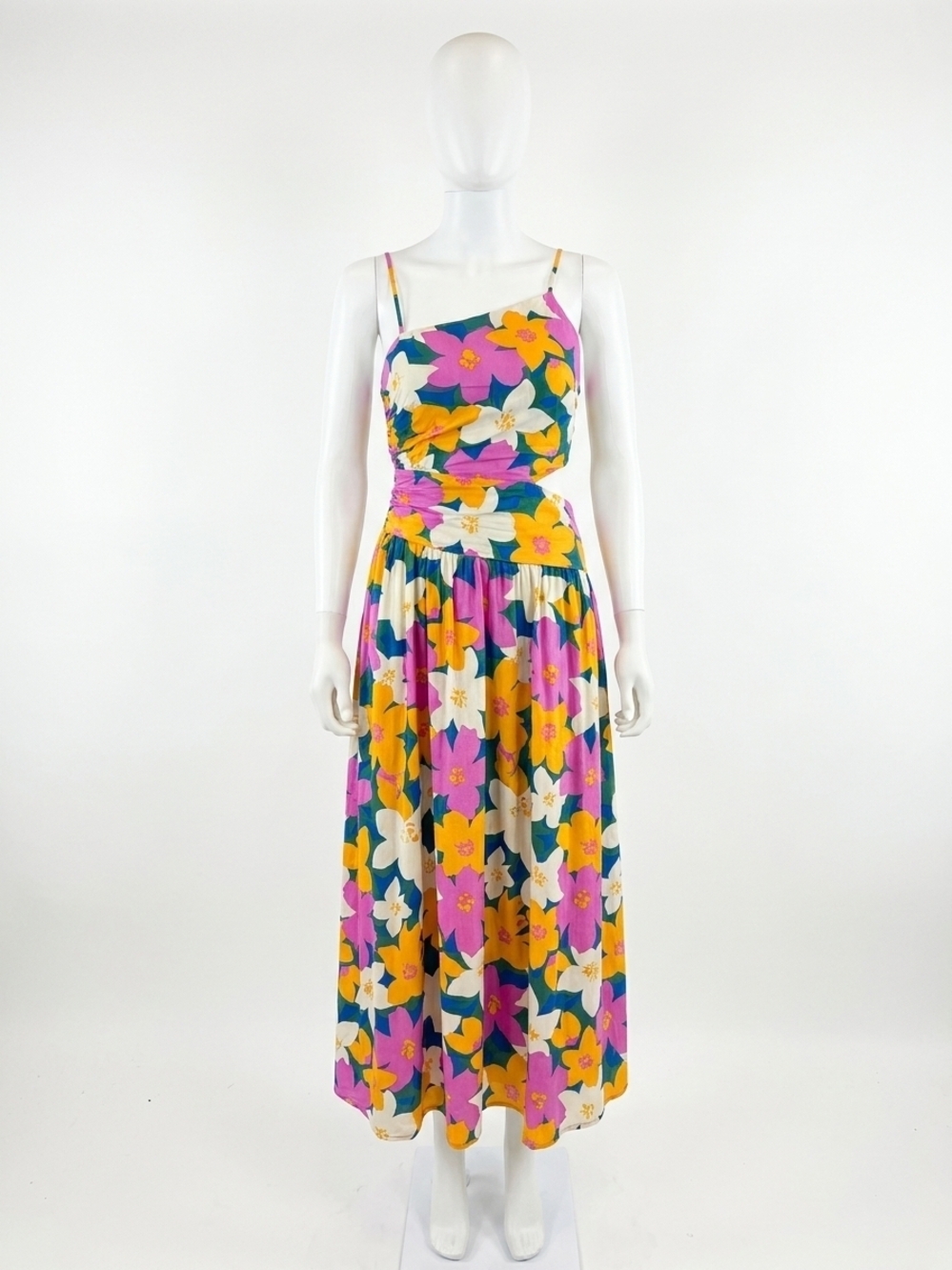 NEW ENTRO print sleeveless midi dress in orchid floral